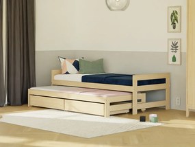 Jednolôžková posteľ SIMPLY 90x200 3v1 s prístelkou a 2 úložnými šuplíkmi