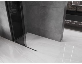 Mexen Velar, sprchová zástena s posuvnými dverami Walk-in 100 x 200 cm, 8mm šedé sklo, čierna matná, 871-100-000-43-70