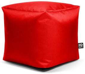 Červený detský sedací vak z imitácie kože Cube M – So Soft?