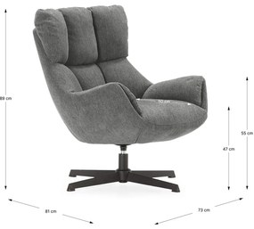 Sivé kreslo Odette – Marckeric