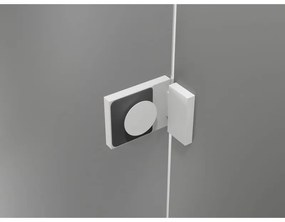 Mexen, Mexen Lunar pravé otočné sprchové dvere 130 cm, transparentné, biele - 834-130-000-20-00-P