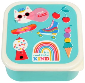 Tyrkysovomodrý detský desiatový box 3 ks Top Banana – Rex London