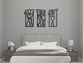 drevko 3-dielny avantgardný obraz 3 dámy Rozmer obrazu: 34,5 x 65 cm, Farba dekorácie: Čierna