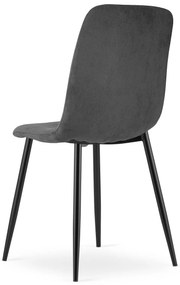 Sivá jedálenská stolička RIFT s čiernymi nohami