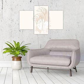 Obraz - Line art monstera N⁰1 (90x60 cm)
