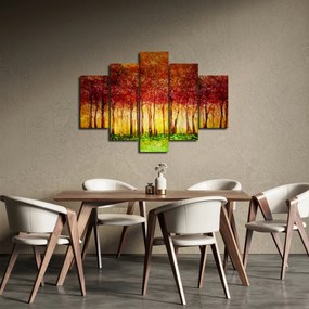Obraz - Maľba listnatého lesa (150x105 cm)