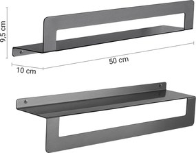Gedy Gedy, CLEO polica s držiakem uterákov 500mm, gun metal, 2019815