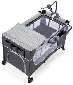 KINDERKRAFT - Cestovná postieľka LEODY šedá