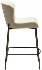 GLAM ČALÚNENÁ BAROVÁ STOLIČKA almond/antique brass