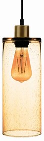 Závesná lampa Sóda sklenený valec žltá Ø 12 cm