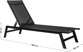 MI Záhradné ležadlo LORD 60 čierne