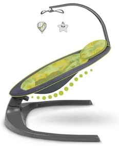 Lionelo - Detské húpacie kresielko s melódiou RALF 4xAA Grey Concrete + diaľkové ovládanie