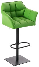 Barová stolička Damas B1 ~ koženka, čierny rám - Zelená