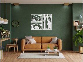 drevko 3-dielny obraz Medvedí triptych Rozmer obrazu: 33,5 x 44,5 cm, Farba dekorácie: Čierna