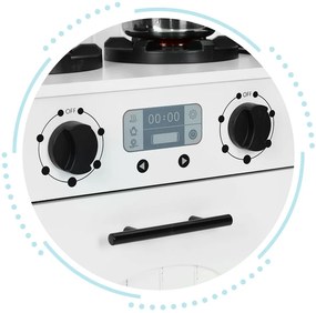 Detská drevená kuchynka ECOTOYS s rúrou, mikrovlnkou
