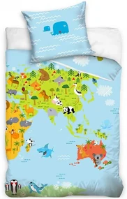 Obojstranné posteľné obliečky Atlas sveta - 100% bavlna Renforcé - 70 x 90 cm + 140 x 200 cm