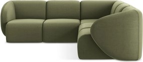 Zelená zamatová rohová pohovka Lani – Makamii