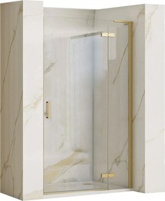 Rea Hugo, sprchové dvere 100x200 cm + bočný magnetický profil, zlatá matná, KPL-45202