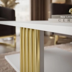 KONFERENČNÝ STOLÍK CHARLES BIELY MATNÝ + ZLATÝ