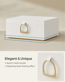 Šperkovnica 2-úrovňová, organizér na šperky s rukoväťou, biela