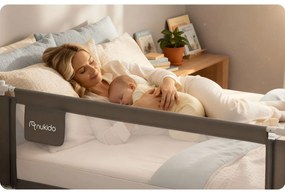 Bezpečnostná zábrana k posteli 200 cm Nukido NK-227 - sivá