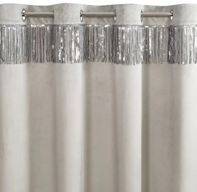 Dekorstudio Luxusný zamatový záves so strapcami v sivej farbe