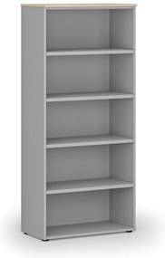 Kancelársky regál PRIMO GRAY, 800 x 420 x 1781 mm, sivá/dub prírodný