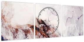 Obraz - Fialový mramor N⁰1 (s hodinami) (90x30 cm)
