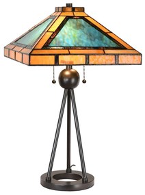 Stolová lampa 5LL-6164 Tiffany dizajn zelená/hnedá