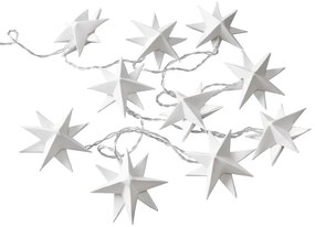 Butlers ORIGAMI Svetelná reťaz s USB papierové hviezdy 10 svetiel - biela