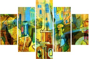 Obraz - Architektúra, kubistická abstrakcia (150x105 cm)