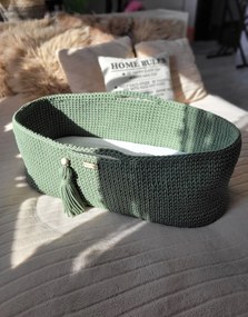 My Sweet Baby Mojžišov kôš BOHO Handmade - pistáciový