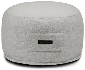 Svetlosivý taburet z textílie buklé Om 60 – SLOWDOWN