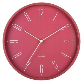 Karlsson 5988RD dizajnové nástenné hodiny tmavoružové, priemer 30 cm