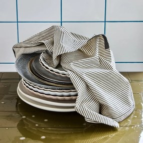 House Doctor Bavlnená utierka Cook Dark Grey – set 3 ks