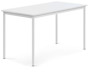 Stôl SONITUS, 1400x700x760 mm, HPL - biela, biela