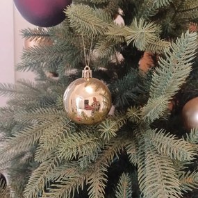 DECOLED Sada vianočných ozdôb zlaté plastové gule 6 cm, balenie 24 ks