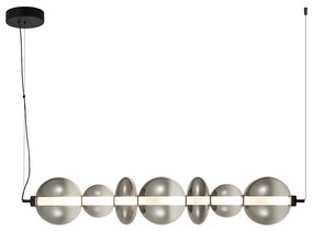 Závesné svietidlo Daphne, 7x grafitové sklenené tienidlo, b