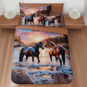3 dielne 3D obliečky Polycotton Horse dream 200x140cm+90x70cm