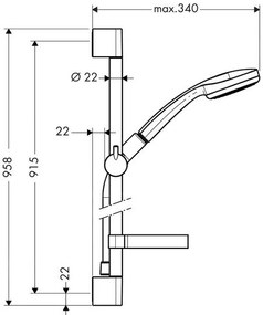 Hansgrohe Croma 100, sprchová súprava Mona, 1 prúd, chrómová, HAN-27724000