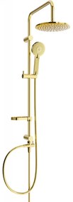Mexen - X40 sprchový set s hornou hlavicou  22 cm, zlatá, 798404091-50