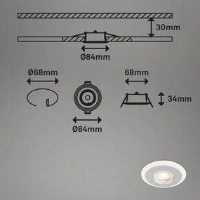 Briloner 7039034-SADA 3×LED Kúpeľňové podhľadové svietidlo 3×LED/5 W/230 V IP44 matný chróm