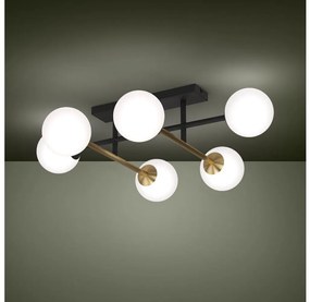 Eglo 390176 - Prisadený luster PAZ 6xE14/40W/230V zlatá/čierna