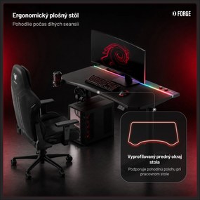 Elektrický herný stôl RGB s držiakmi, čierny, 160 cm: Diablo X-Forge 1600