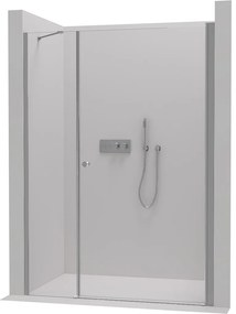 Cerano Antelo, 1-krídlové sprchové dvere s pevnou časťou 90(dvere) x 50(stena) x 190 cm, 6mm číre sklo, chrómový profil, CER-CER-435848