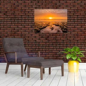 Sklenený obraz západu slnka (70x50 cm)