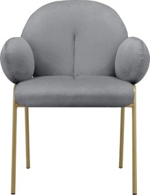 Sivé čalúnené jedálenské kreslá v súprave s podrúčkami 2 ks Iwama – Støraa