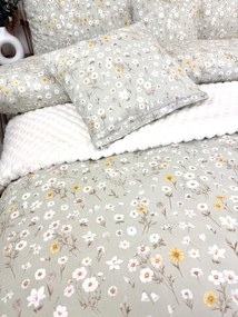 Jarná Lúka – zelená bavlnené posteľné obliečky 140x200/70x90 cm | slovenská výroba