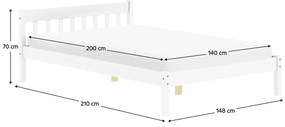 Manželská posteľ 140x200 cm Malil (biela). Vlastná spoľahlivá doprava až k Vám domov. 1119524