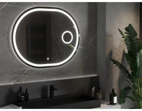 Mexen Umba, LED kúpeľňové zrkadlo s podsvietením a kozmetickým zrkadlom 100 x 80 cm, 6000K, ochrana proti zahmlievaniu, 9822-100-080-611-00
